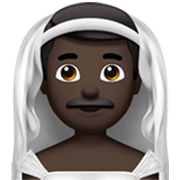 👰🏿‍♂️ Emoji Mann mit Schleier: dunkle Hautfarbe Apple iOS 17.4.