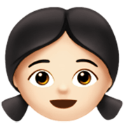 Émoji 👧🏻 Fille : Peau Claire sur Apple iOS 17.4.