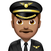 Emoji 👨🏽‍✈️ Pilota Uomo: Carnagione Olivastra su Apple iOS 17.4.