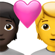 Emoji 🧑🏿‍❤️‍🧑 Coppia Con Cuore: persona, persona, Carnagione Scura, Nessun tono della pelle su Apple iOS 17.4.