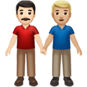 👨🏻‍🤝‍👨🏼 Emoji Dois Homens De Mãos Dadas: Pele Clara E Pele Morena Clara na Apple iOS 17.4.