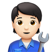 🧑🏻‍🔧 Emoji Mecânico Trabalhando: Pele Clara na Apple iOS 17.4.