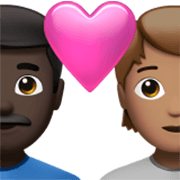 Émoji 👨🏿‍❤️‍🧑🏽 Couple Avec Cœur: Homme, Personne, Peau Foncée, Peau Légèrement Mate sur Apple iOS 17.4.