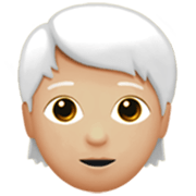 🧑🏼‍🦳 Emoji Pessoa: Pele Morena Clara E Cabelo Branco na Apple iOS 17.4.