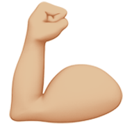 💪🏼 Emoji Bíceps Flexionado: Tono De Piel Claro Medio en Apple iOS 17.4.