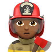 Émoji 🧑🏾‍🚒 Pompier : Peau Mate sur Apple iOS 17.4.