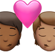 🧑🏾‍❤️‍💋‍🧑🏽 Emoji Beso: Persona, Persona, Tono De Piel Oscuro Medio, Tono De Piel Medio en Apple iOS 17.4.