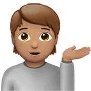 Emoji 💁🏽 Persona Al Punto Informazioni: Carnagione Olivastra su Apple iOS 17.4.