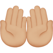 Emoji 🤲🏼 Mani Unite In Alto: Carnagione Abbastanza Chiara su Apple iOS 17.4.