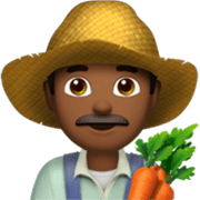 👨🏾‍🌾 Emoji Agricultor: Tono De Piel Oscuro Medio en Apple iOS 17.4.