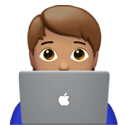 Emoji 🧑🏽‍💻 Persona Esperta Di Tecnologia: Carnagione Olivastra su Apple iOS 17.4.