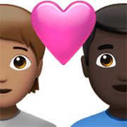 Émoji 🧑🏽‍❤️‍👨🏿 Couple Avec Cœur: Personne, Homme, Peau Légèrement Mate, Peau Foncée sur Apple iOS 17.4.