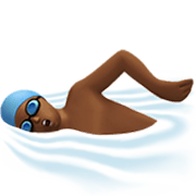 🏊🏾‍♂️ Emoji Hombre Nadando: Tono De Piel Oscuro Medio en Apple iOS 17.4.