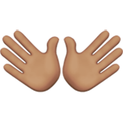Emoji 👐🏽 Mani Aperte: Carnagione Olivastra su Apple iOS 17.4.