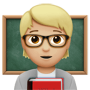 🧑🏼‍🏫 Emoji Professora Na Escola: Pele Morena Clara na Apple iOS 17.4.