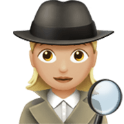 🕵🏼‍♀️ Emoji Detective Mujer: Tono De Piel Claro Medio en Apple iOS 17.4.