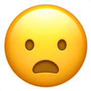 Emoji 😦 Faccina Imbronciata Con Bocca Aperta su Apple iOS 17.4.