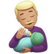 Emoji 👨🏼‍🍼 Uomo Che Allatta: Carnagione Abbastanza Chiara su Apple iOS 17.4.