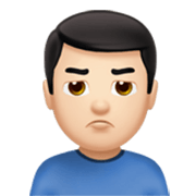 Emoji 🙎🏻‍♂️ Uomo Imbronciato: Carnagione Chiara su Apple iOS 17.4.
