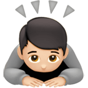 Emoji 🙇🏻 Persona Che Fa Un Inchino Profondo: Carnagione Chiara su Apple iOS 17.4.