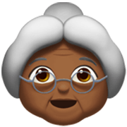 👵🏾 Emoji ältere Frau: mitteldunkle Hautfarbe Apple iOS 17.4.