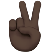 ✌🏿 Emoji Mão Em V De Vitória: Pele Escura na Apple iOS 17.4.