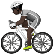 Émoji 🚴🏿 Cycliste : Peau Foncée sur Apple iOS 17.4.