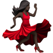 💃🏿 Emoji tanzende Frau: dunkle Hautfarbe Apple iOS 17.4.
