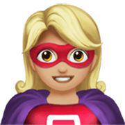 🦸🏼‍♀️ Emoji Super-heroína: Pele Morena Clara na Apple iOS 17.4.