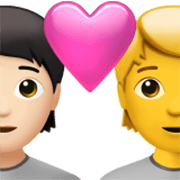 🧑🏻‍❤️‍🧑 Emoji Liebespaar: Person, Person, helle Hautfarbe, Kein Hautton Apple iOS 17.4.