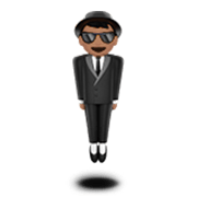 🕴🏽 Emoji schwebender Mann im Anzug: mittlere Hautfarbe Apple iOS 17.4.