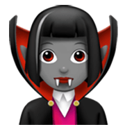 Émoji 🧛🏽‍♀️ Vampire Femme : Peau Légèrement Mate sur Apple iOS 17.4.