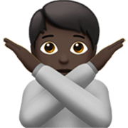 🙅🏿 Emoji Persona Haciendo El Gesto De «no»: Tono De Piel Oscuro en Apple iOS 17.4.