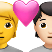 🧑‍❤️‍🧑🏻 Emoji Casal Apaixonado: Pessoa, Pessoa, Sem tom de pele, Pele Clara na Apple iOS 17.4.