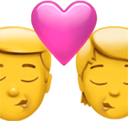 Emoji 👨‍❤️‍💋‍🧑 Bacio Tra Coppia: uomo, persona su Apple iOS 17.4.