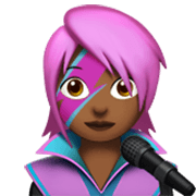 Emoji 👩🏾‍🎤 Cantante Donna: Carnagione Abbastanza Scura su Apple iOS 17.4.