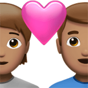 🧑🏽‍❤️‍👨🏽 Emoji Casal Apaixonado: Pessoa, Homem, Pele Morena na Apple iOS 17.4.