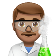 👨🏽‍🔬 Emoji Científico: Tono De Piel Medio en Apple iOS 17.4.