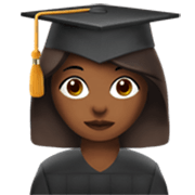 👩🏾‍🎓 Emoji Estudiante Mujer: Tono De Piel Oscuro Medio en Apple iOS 17.4.