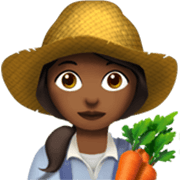 👩🏾‍🌾 Emoji Agricultora: Tono De Piel Oscuro Medio en Apple iOS 17.4.