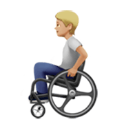 🧑🏼‍🦽 Emoji Person in manuellem Rollstuhl: mittelhelle Hautfarbe Apple iOS 17.4.