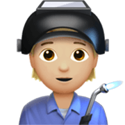 Emoji 🧑🏼‍🏭 Persona Che Lavora In Fabbrica: Carnagione Abbastanza Chiara su Apple iOS 17.4.