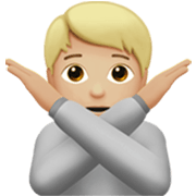 🙅🏼 Emoji Persona Haciendo El Gesto De «no»: Tono De Piel Claro Medio en Apple iOS 17.4.
