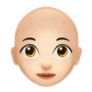 👩🏻‍🦲 Emoji Mujer: Tono De Piel Claro Y Sin Pelo en Apple iOS 17.4.