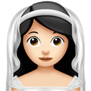 👰🏻‍♀️ Emoji Frau in einem Schleier: helle Hautfarbe Apple iOS 17.4.