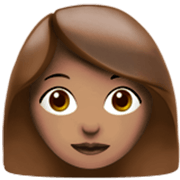 👩🏽 Emoji Frau: mittlere Hautfarbe Apple iOS 17.4.