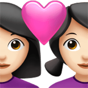 👩🏻‍❤️‍👩🏻 Emoji Casal Apaixonado - Mulher: Pele Clara, Mulher: Pele Clara na Apple iOS 17.4.