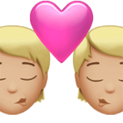 🧑🏼‍❤️‍💋‍🧑🏼 Emoji Beso: Persona, Persona, Tono De Piel Claro Medio en Apple iOS 17.4.