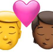 Beso: Hombre, Persona, Sin tono de piel, Tono De Piel Oscuro Medio Apple iOS 17.4.