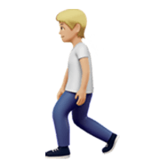 🚶🏼 Emoji Persona Caminando: Tono De Piel Claro Medio en Apple iOS 17.4.